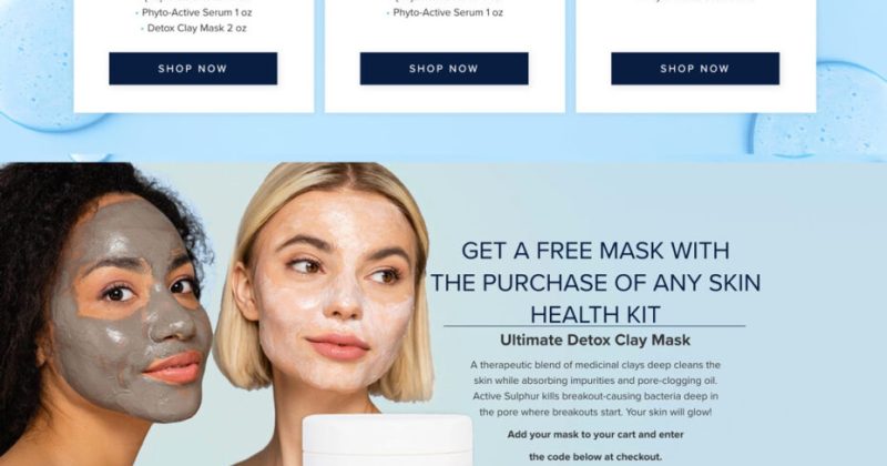 Landing page for Wish Skin Care
